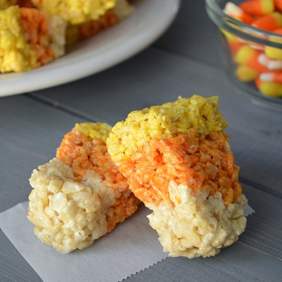 Candy Corn Rice Krispies Treats