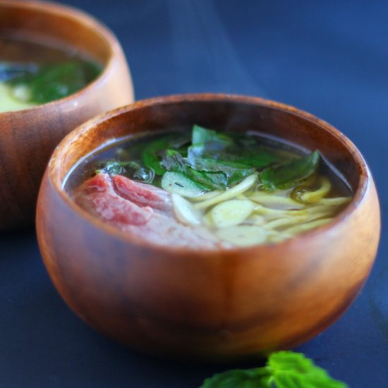 Easy Zucchini Noodle Beef Pho