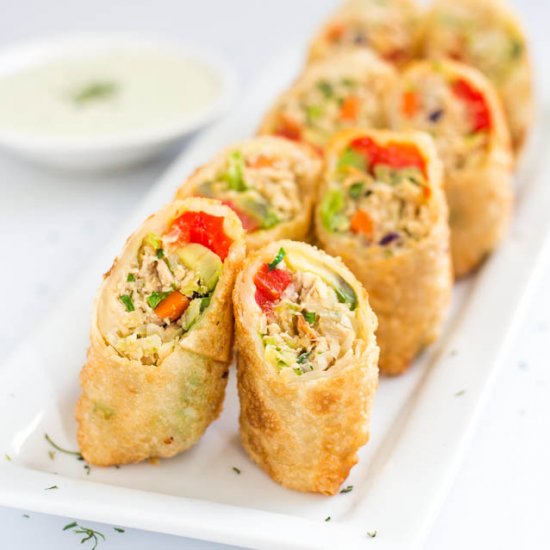 Chicken Avocado Egg Rolls