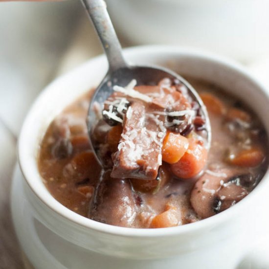 Parmesan Mushroom Rice Soup