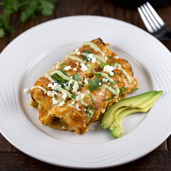 Chicken Enchiladas w Pumpkin Sauce