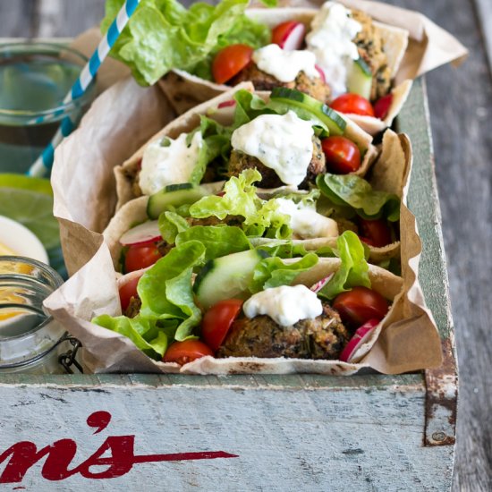 Baked Falafel Pockets with Tzatziki