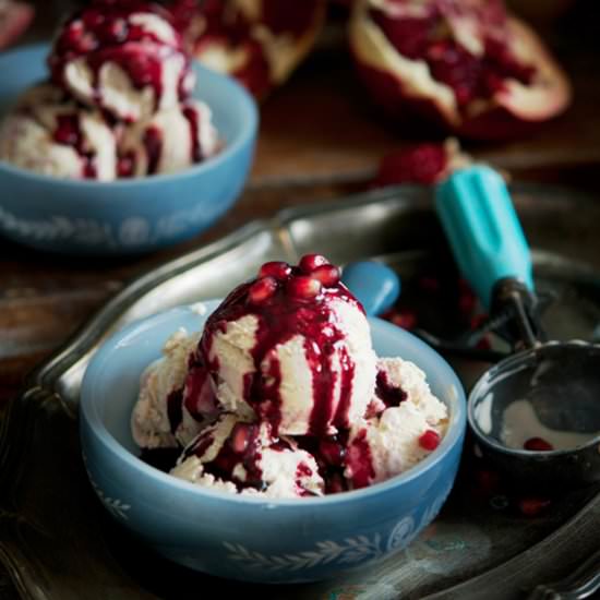 Pomegranate Swirl Ice-Cream