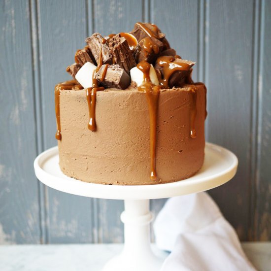 Rocky Road Caramel Layer Cake