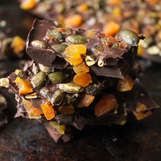 Chocolate Bark with Candied Pepitas