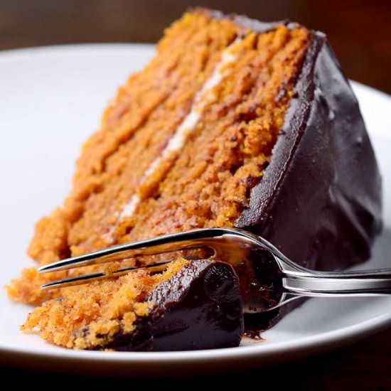 Pumpkin Cake with Chocolate Ganache