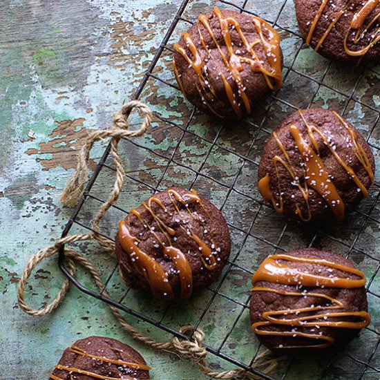 Salted Chocolate Snickers Cookies