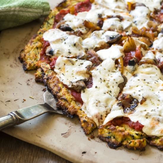 Zucchini Crust Veggie Delight Pizza