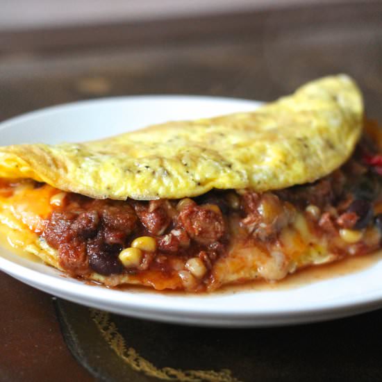 Chicken Chili Cheese Omelet