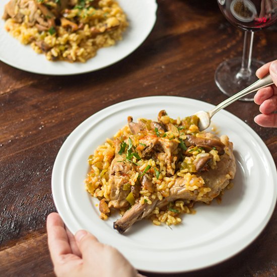 Rice with Rabbit and Mushrooms