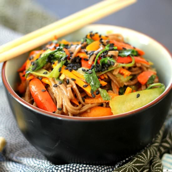 Soba Noodle Peppers Salad