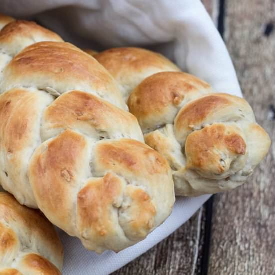 Braided Bread with Sunflower Seeds