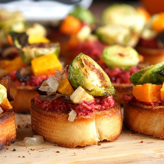 Roasted Root Vegetable Crostini