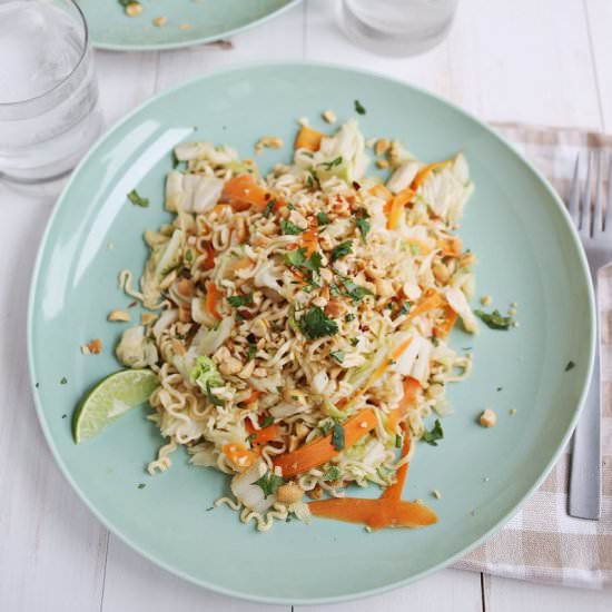 Warm Cabbage & Noodles Salad