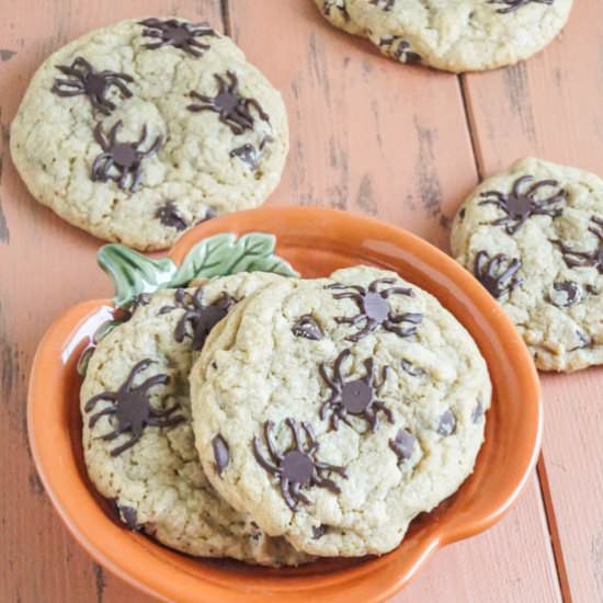 Spider Chocolate Chip Cookies