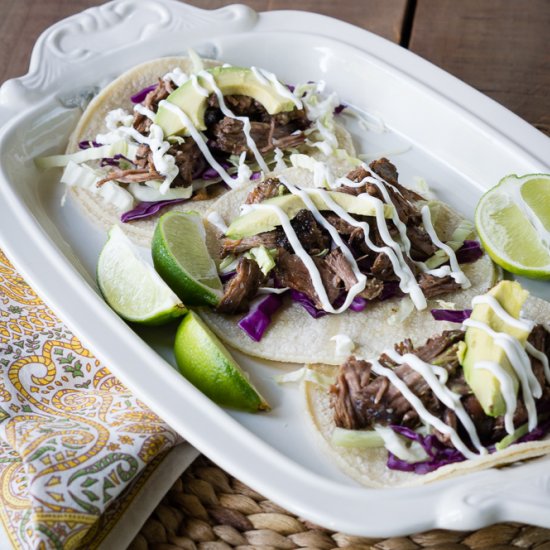 Salsa Verde Beef Tacos