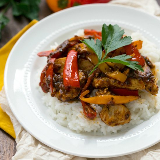 Easy Chicken Fajita Rice Bowls