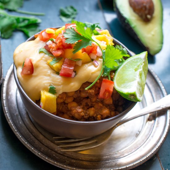 Smokey Chickpea Bowl, Mango Salsa