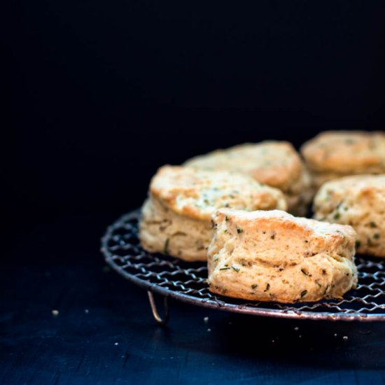 Crème Fraîche and Chive Biscuits