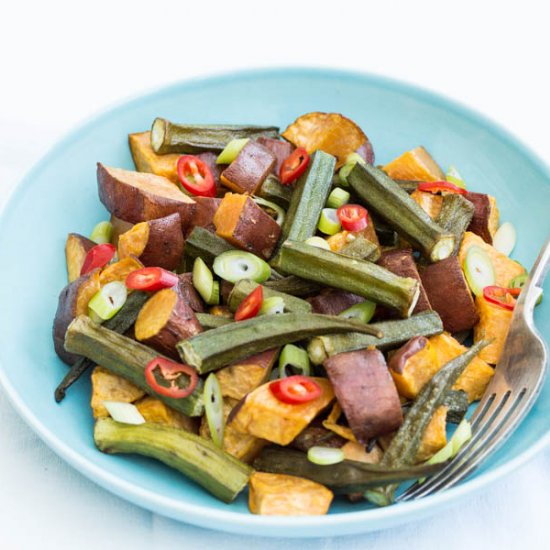 Sweet Potato & Okra Salad