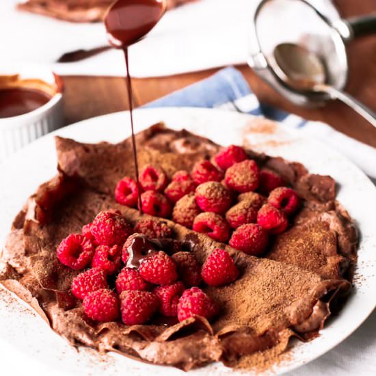 Chocolate Covered Raspberry Crepes