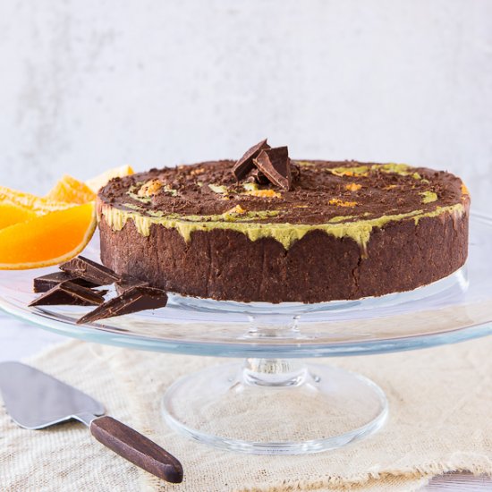 Zebra Choc-Orange Vegan Cheesecake