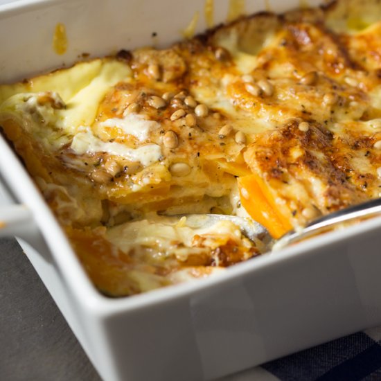 Cheesy Butternut Gratin