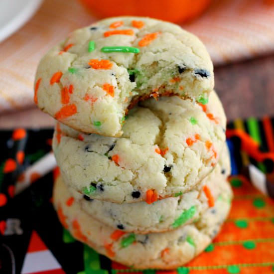 Halloween Funfetti Cake Mix Cookies