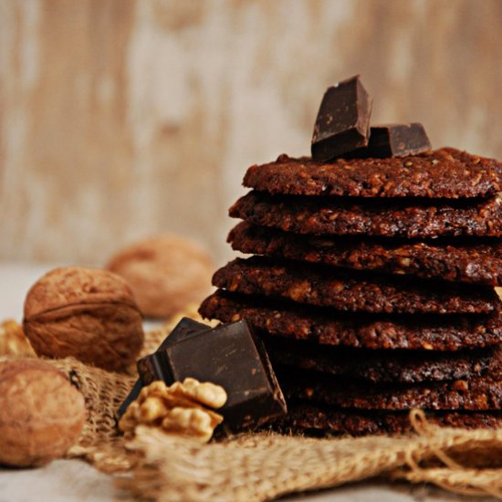 Chocolate and walnut cookies