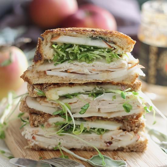 Turkey Cheddar Apple Butter Panini