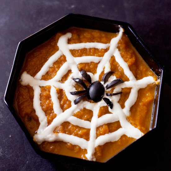 Spiderweb Pumpkin Soup