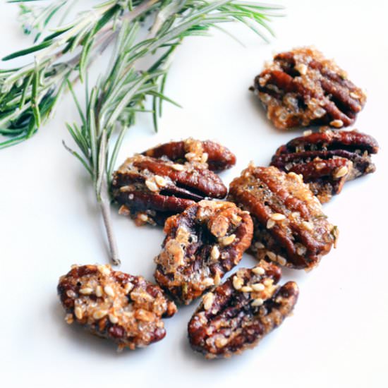 Sweet and Savory Rosemary Pecans