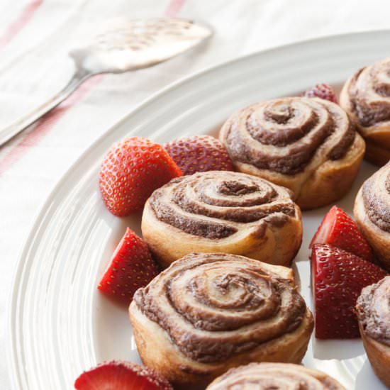 Nutella & Cream Cheese Swirl Rolls