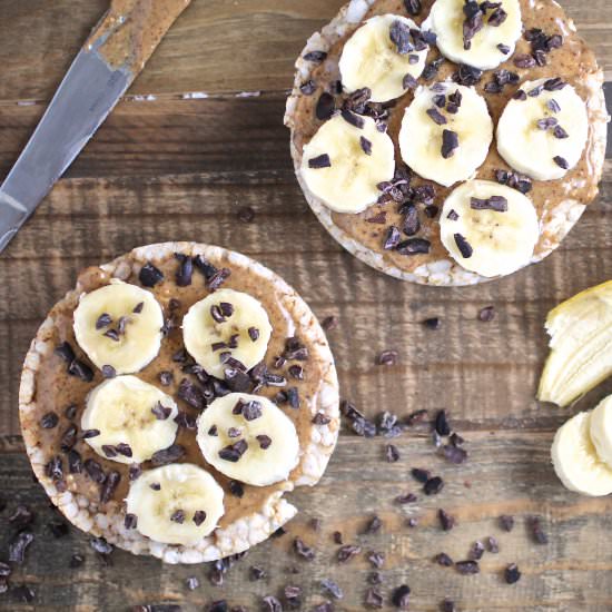 Almond Butter and Banana Rice Cakes