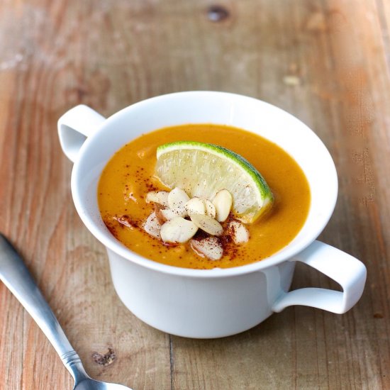 Spicy Sweet Potato-Almond Soup