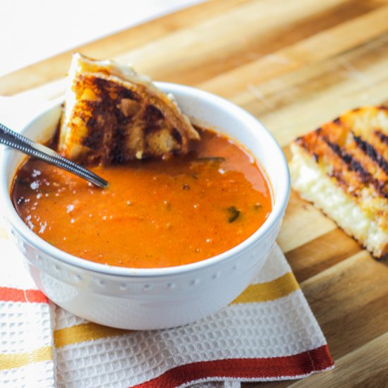 Grilled Cheese & Tomato Basil Soup