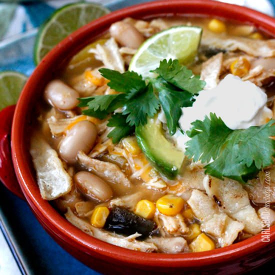 Salsa Verde Chicken Tortilla Soup