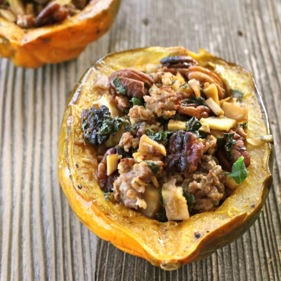 Maple Glazed Stuffed Acorn Squash