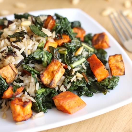 Wild rice and kale salad