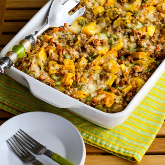 Delicata Squash and Sausage Gratin