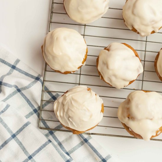 Maple Glazed Pumpkin Muffins