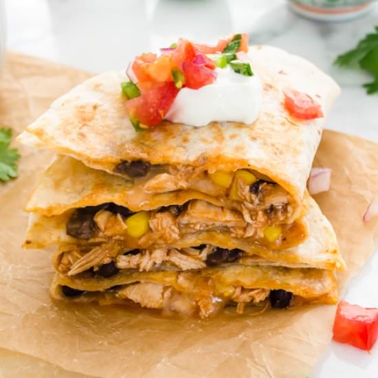 Chicken Enchilada Quesadillas