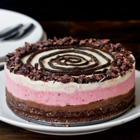 Raw Vegan Neapolitan Cake