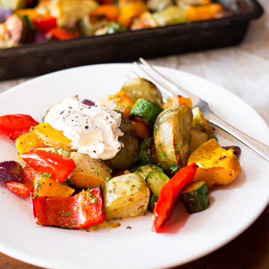 Roasted Vegetables & Creme Fraiche