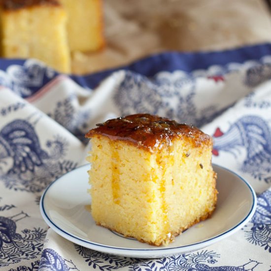 Orange lavender and almond cake