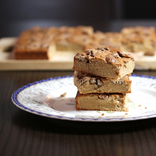 Gluten Free Pecan Cinnamon Blondies