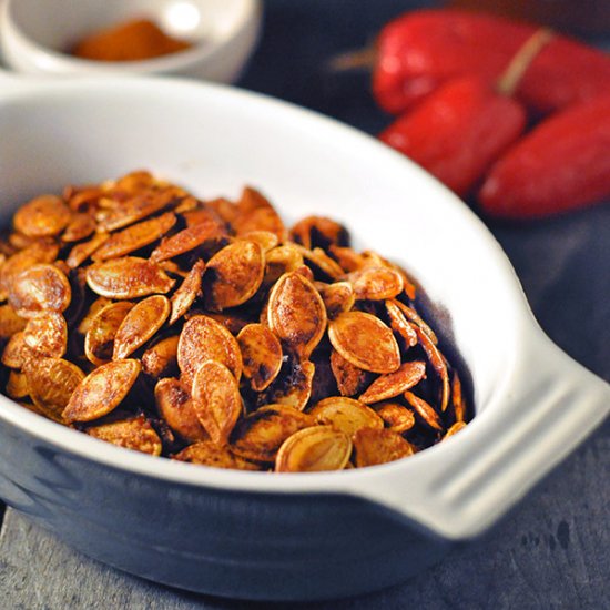 Spicy Sriracha Pumpkin Seeds