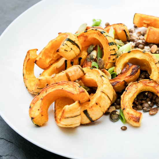 Slow Cooker Lentil Salad w/ Squash