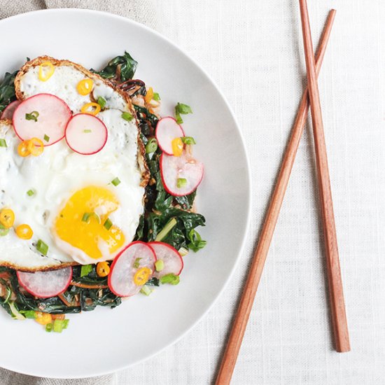 Asian Chard with Miso Sesame Farro