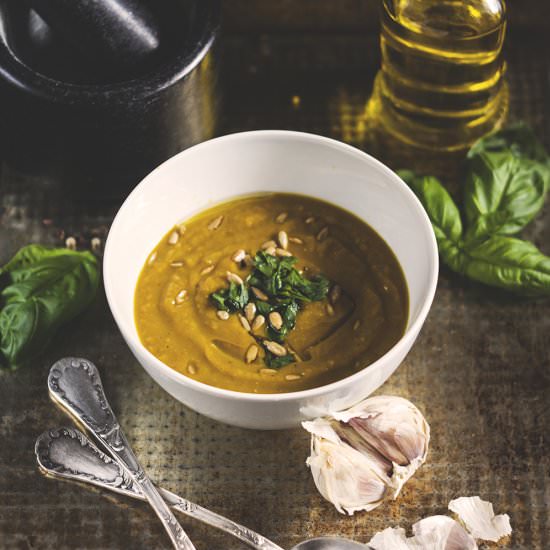 Pumpkin and lentils soup